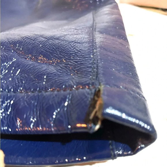 Michael kors metallic blue leather shoulder handbag - Picture 10 of 10